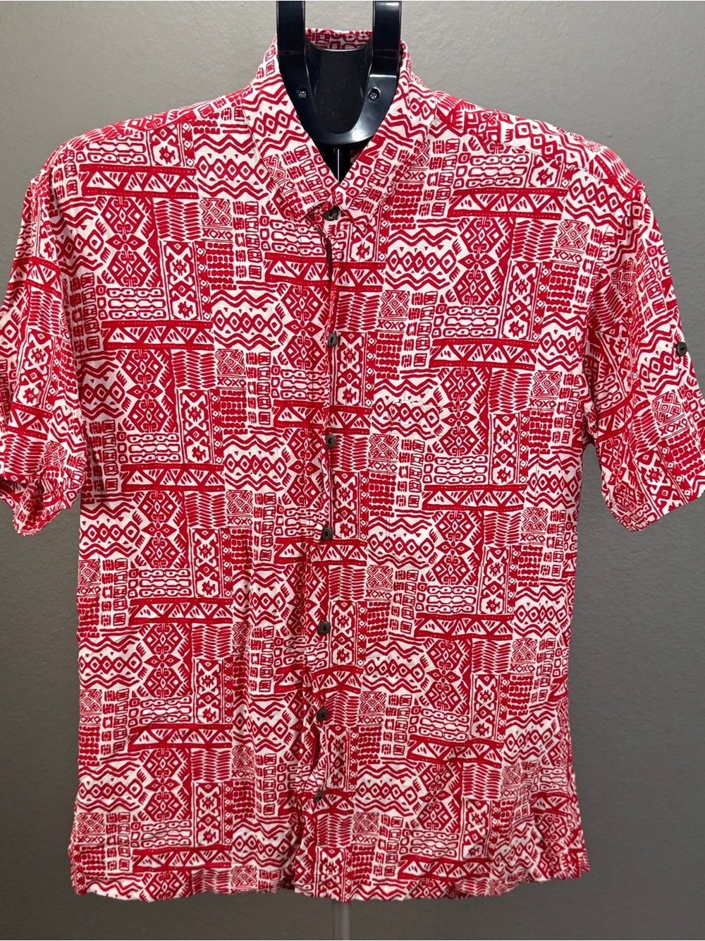Kenny Flowers Limited Edition Men's Red Hawaiian Resort Shirt Sz M Tropical